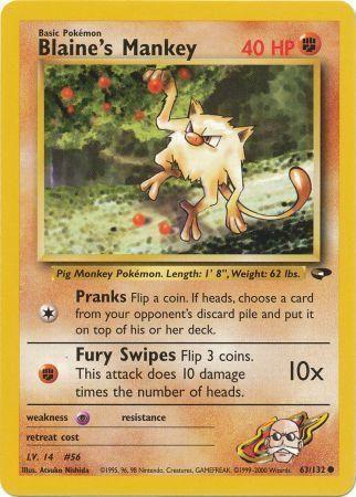 Blaine's Mankey 063/132 - Gym Challenge Unlimited