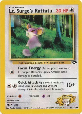 Lt. Surge's Rattata 085/132 - Gym Challenge Unlimited