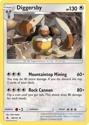 Diggersby 098/131 - SM  Forbidden Light Reverse Holofoil