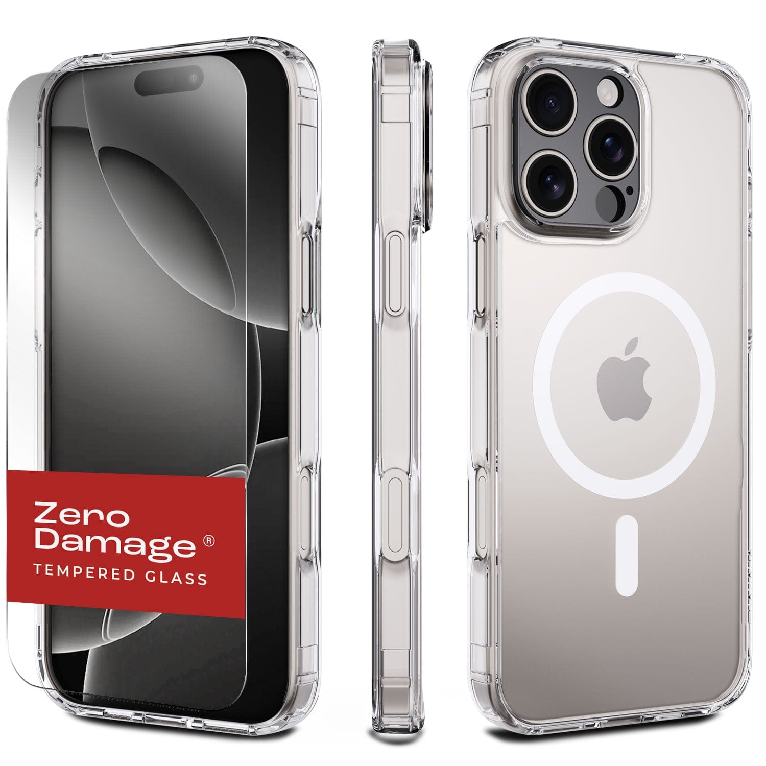 iPhone 16 Pro Clear Case & Screen Protector Kit - Rugged Protection, MagSafe | Classic Series