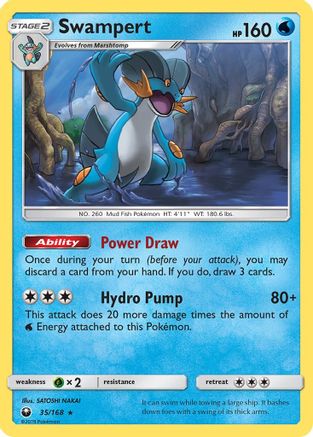 Swampert 035/168 - SM  Celestial Storm Reverse Holofoil
