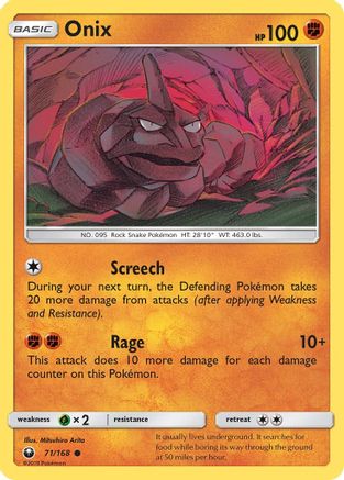 Onix 071/168 - SM  Celestial Storm Reverse Holofoil