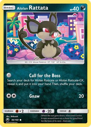 Alolan Rattata 084/168 - SM  Celestial Storm Reverse Holofoil