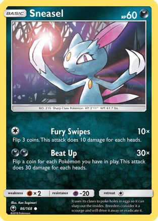 Sneasel 086/168 - SM  Celestial Storm Reverse Holofoil