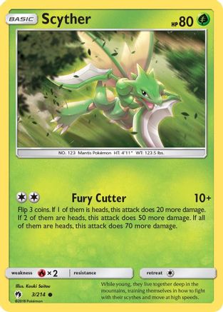 Scyther 003/214 - SM  Lost Thunder Reverse Holofoil