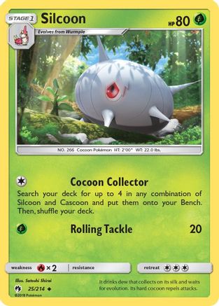 Silcoon 025/214 - SM  Lost Thunder Reverse Holofoil