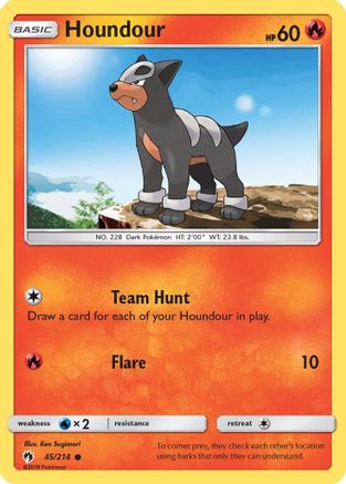 Houndour 045/214 - SM  Lost Thunder Reverse Holofoil