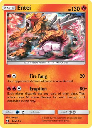 Entei 047/214 - SM  Lost Thunder Reverse Holofoil