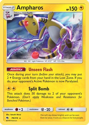 Ampharos 078/214 - SM  Lost Thunder Holofoil