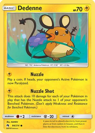 Dedenne 084/214 - SM  Lost Thunder Reverse Holofoil