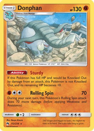 Donphan 112/214 - SM  Lost Thunder Reverse Holofoil