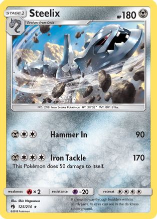 Steelix 125/214 - SM  Lost Thunder Reverse Holofoil