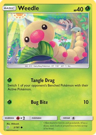 Weedle 002/181 - SM  Team Up Reverse Holofoil