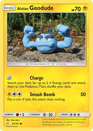 Alolan Geodude 035/181 - SM  Team Up Reverse Holofoil