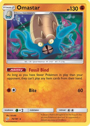 Omastar 076/181 - SM  Team Up Reverse Holofoil