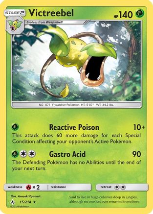 Victreebel 015/214 - SM  Unbroken Bonds Reverse Holofoil