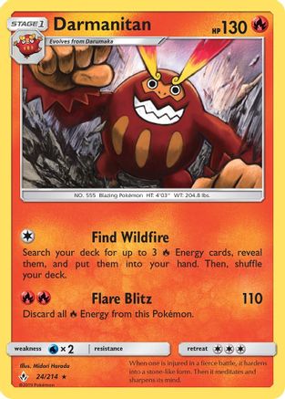 Darmanitan 024/214 - SM  Unbroken Bonds Reverse Holofoil