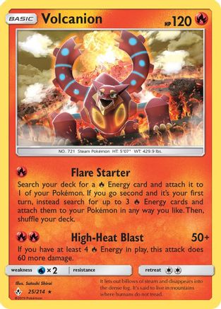Volcanion 025/214 - SM  Unbroken Bonds Reverse Holofoil