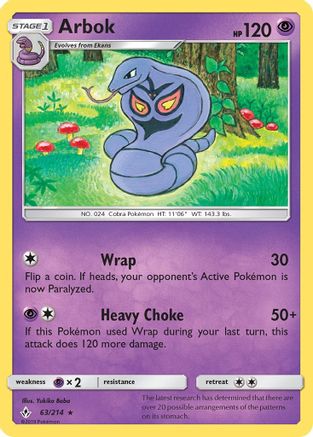 Arbok 063/214 - SM  Unbroken Bonds