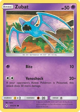 Zubat 064/214 - SM  Unbroken Bonds Reverse Holofoil