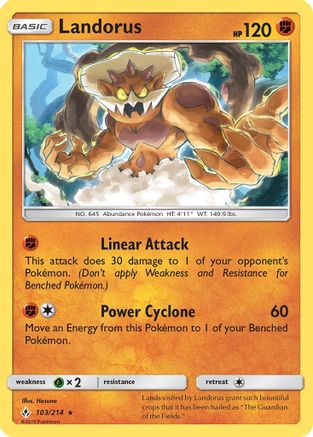 Landorus 103/214 - SM  Unbroken Bonds Reverse Holofoil