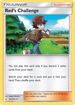 Red's Challenge 184/214 - SM  Unbroken Bonds Holofoil