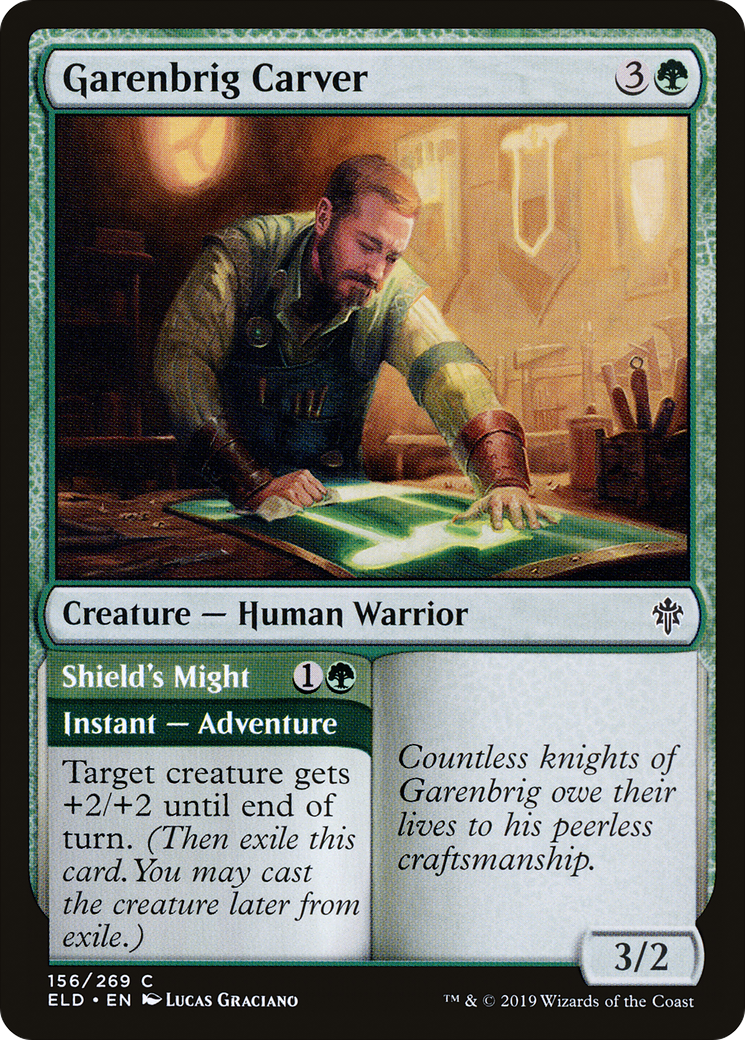 Garenbrig Carver // Shield's Might (ELD-156) - Throne of Eldraine