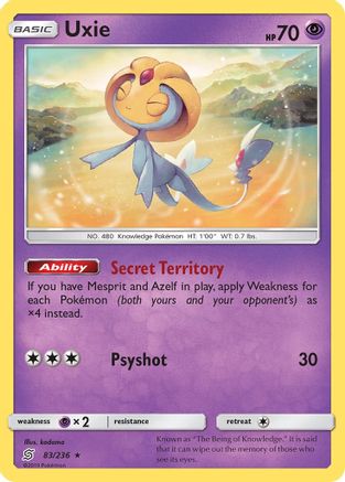 Uxie 083/236 - SM  Unified Minds Holofoil