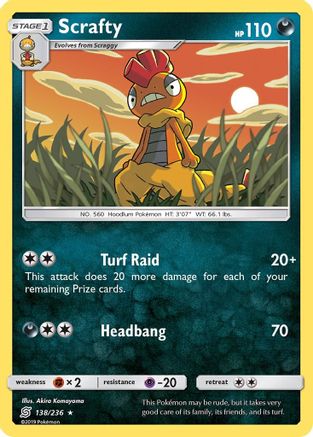 Scrafty 138/236 - SM  Unified Minds Reverse Holofoil