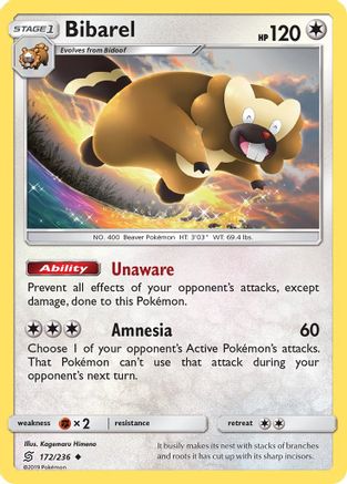Bibarel 172/236 - SM  Unified Minds Reverse Holofoil
