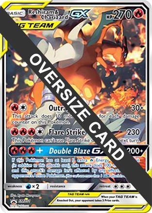 Reshiram & Charizard GX SM201 - Jumbo Cards Holofoil