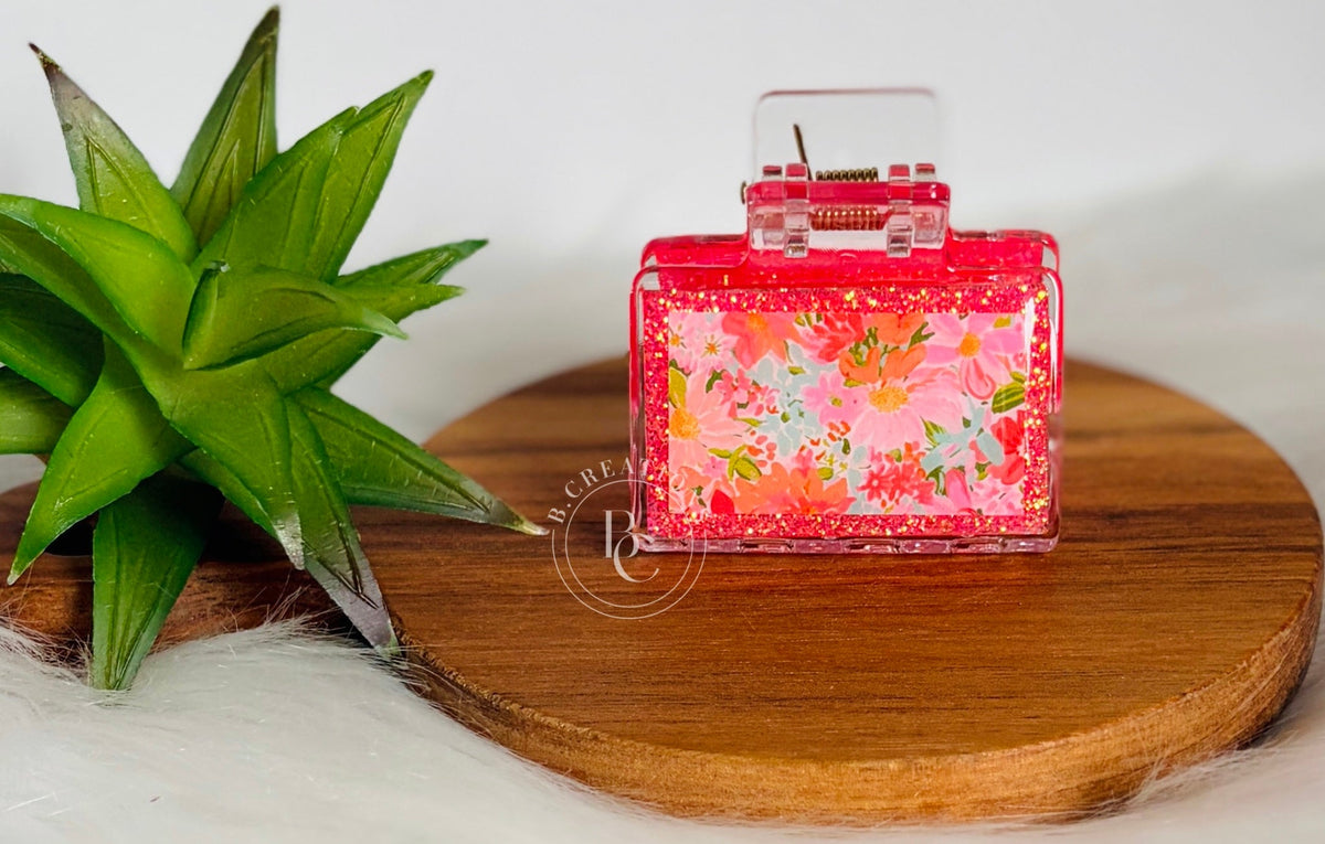 Bright Floral, 2 in Claw Clip