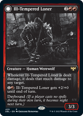Ill-Tempered Loner // Howlpack Avenger (DBL-429) - Innistrad: Double Feature: (Double Faced Transform) Foil