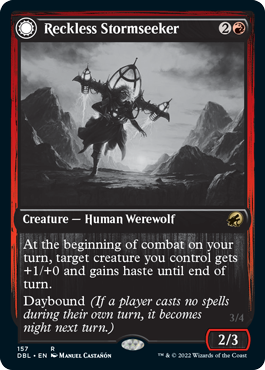 Reckless Stormseeker // Storm-Charged Slasher (DBL-157) - Innistrad: Double Feature: (Double Faced Transform)