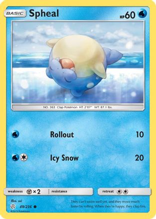 Spheal 049/236 - SM  Cosmic Eclipse Reverse Holofoil