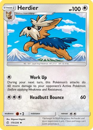 Herdier 175/236 - SM  Cosmic Eclipse Reverse Holofoil
