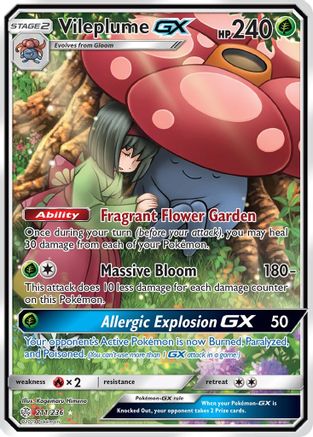 Vileplume GX (Full Art) 211/236 - SM  Cosmic Eclipse Holofoil