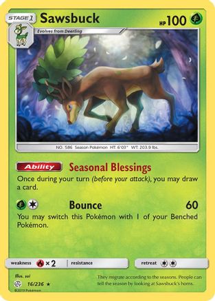 Sawsbuck 016/236 - SM  Cosmic Eclipse Holofoil