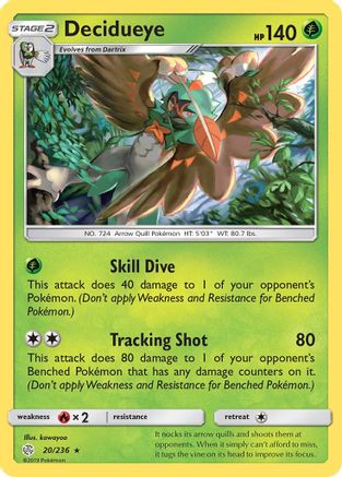 Decidueye 020/236 - SM  Cosmic Eclipse Reverse Holofoil