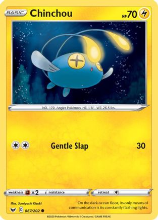 Chinchou () 067/202 - SWSH01 Sword & Shield Base Set Reverse Holofoil