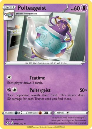 Polteageist 090/202 - SWSH01 Sword & Shield Base Set Reverse Holofoil