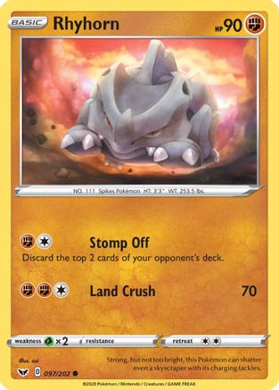 Rhyhorn () 097/202 - SWSH01 Sword & Shield Base Set