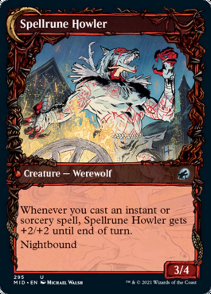 Spellrune Painter // Spellrune Howler (MID-295) - Innistrad: Midnight Hunt: (Showcase, Double Faced Transform)