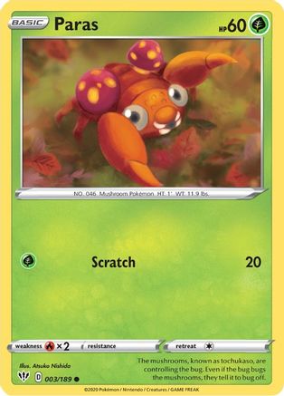 Paras 003/189 - SWSH03 Darkness Ablaze