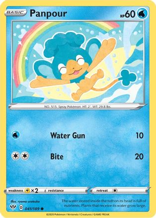 Panpour 041/189 - SWSH03 Darkness Ablaze Reverse Holofoil