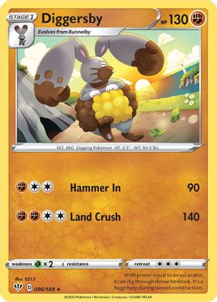 Diggersby 096/189 - SWSH03 Darkness Ablaze Reverse Holofoil