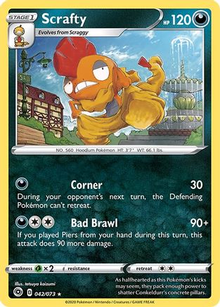 Scrafty 042/73 - Champions Path Reverse Holofoil