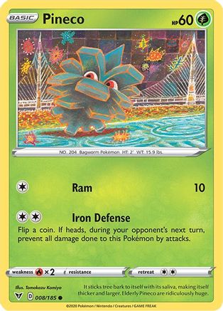 Pineco 008/185 - SWSH04 Vivid Voltage Reverse Holofoil