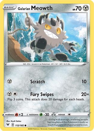 Galarian Meowth 112/185 - SWSH04 Vivid Voltage