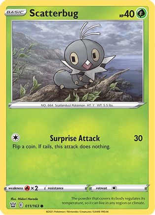 Scatterbug 011/163 - SWSH05 Battle Styles Reverse Holofoil